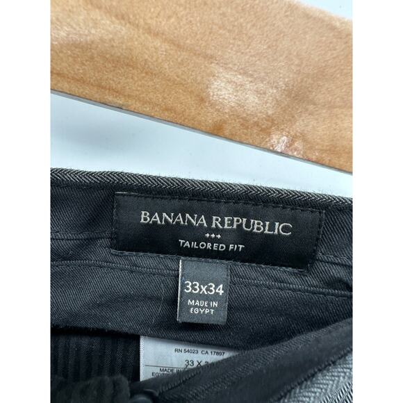 Banana Republic Factory Tailored Fit Grey Black Dress Pants Men's Size 33 x 34 - Picture 5 of 7